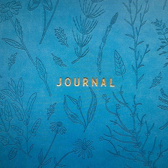 Blue Leatherette Embossed Journal - Picture 3 of 5